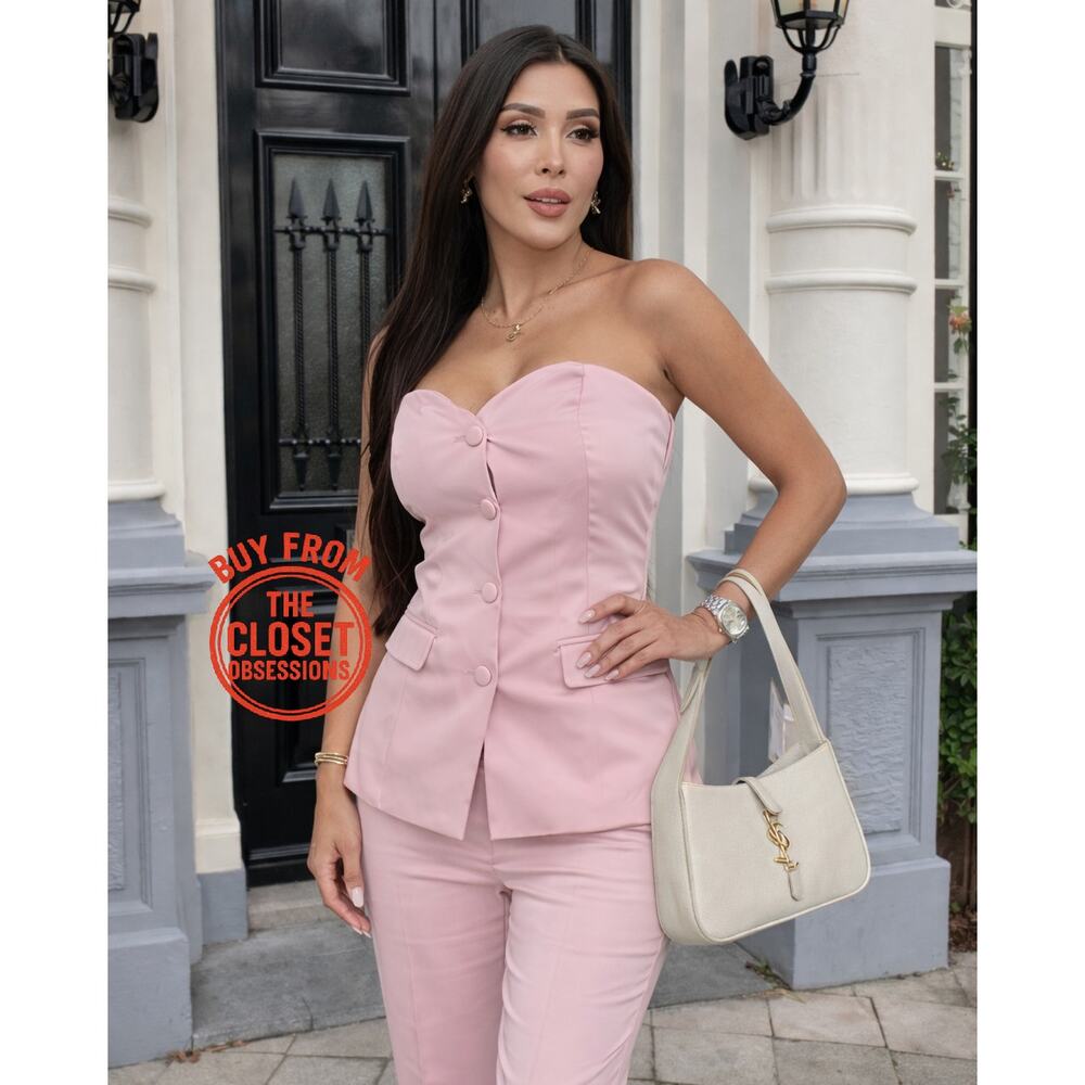 ZARA Pink Strapless Corset Top NWT - Picture 9 of 16